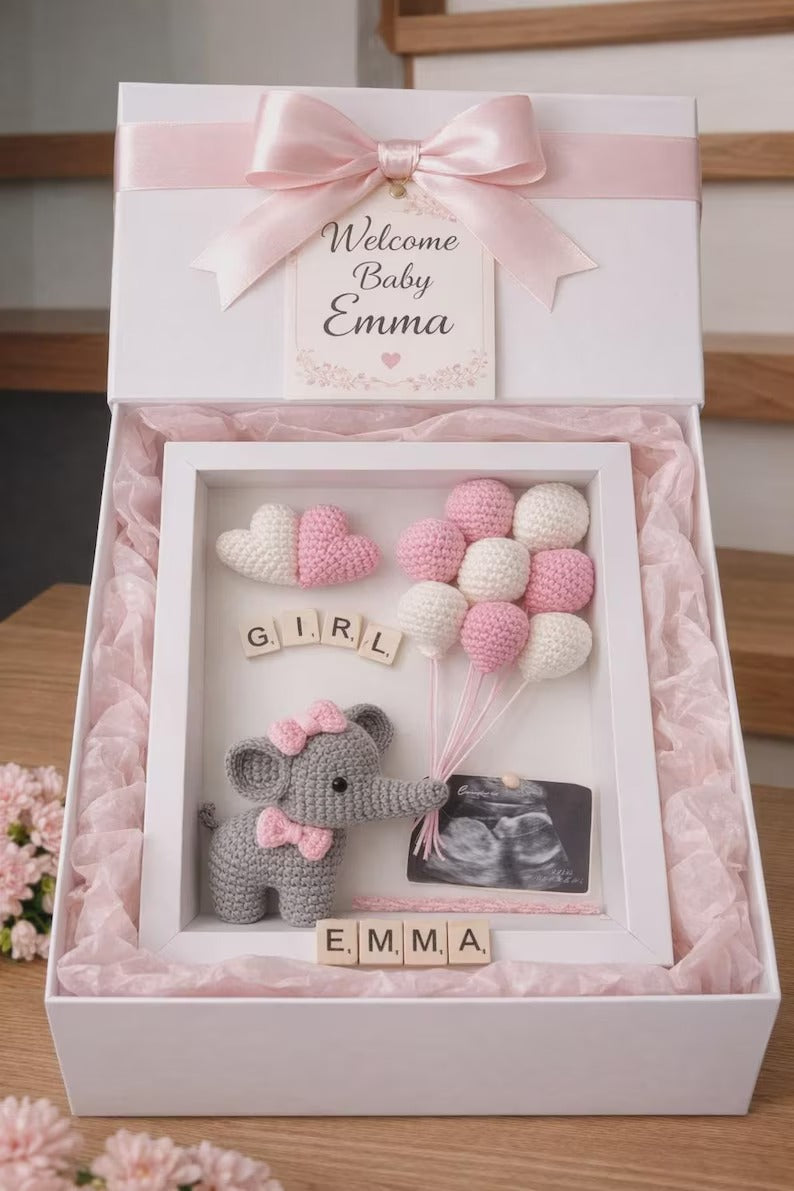 Pregnancy Reveal Elephant Shadow Box  PDF Pattern